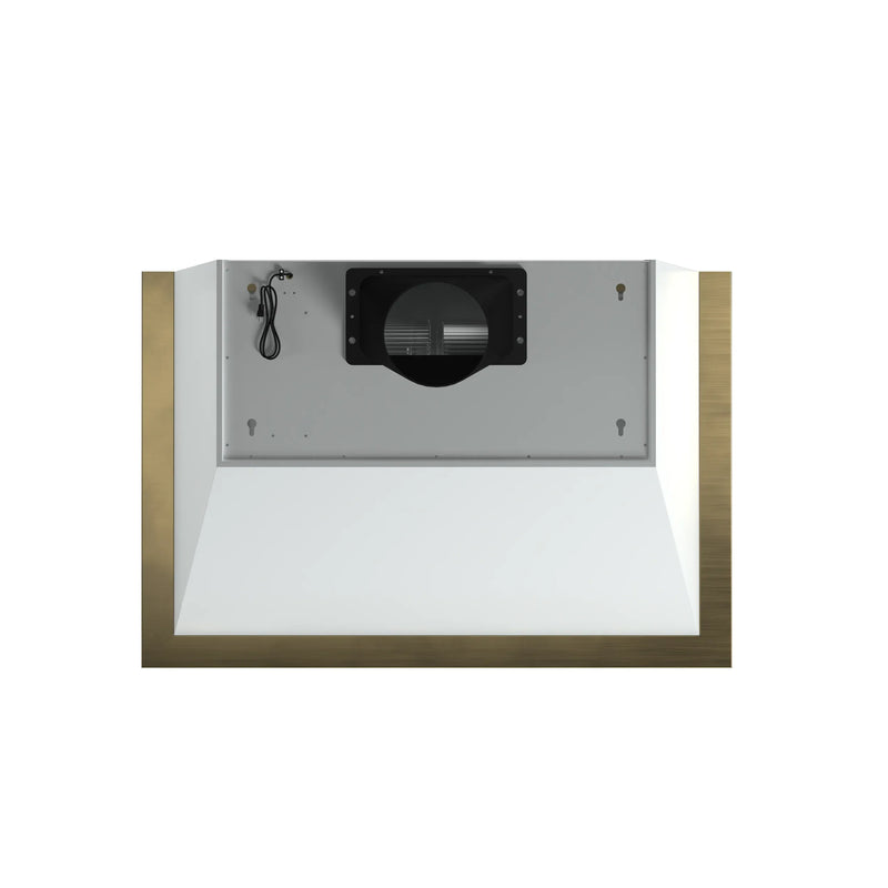 Forno Galiano 2-Piece Appliance Package - 36-Inch Gas Range & 36-Inch Wall Mount Range Hood in White with Antique Brass Trim