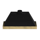 Forno Galiano 2-Piece Appliance Package - 48-Inch Dual Fuel Range & 48-Inch Wall Mount Range Hood in Black with Antique Brass Trim