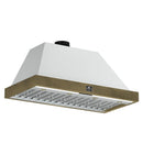 Forno Galiano 2-Piece Appliance Package - 48-Inch Gas Range & 48-Inch Wall Mount Range Hood in White with Antique Brass Trim