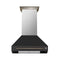 Forno Aria 30-Inch Wall Mount Range Hood in Black with Brass Handle (FRHWM5095-30BLK)