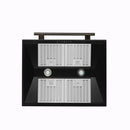 Forno 4-Piece Appliance Package - 30-Inch Espresso Gas Range , Wall Mount Range Hood, 60-Inch Built-In Convertible Refrigerator, and Dishwasher in Black with Antique Brass Handle