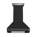 Forno 5-Piece Appliance Package - 30-Inch Electric Range, Wall Mount Range Hood, 36-Inch Refrigerator, Dishwasher, and 24-Inch Microwave Drawer in Black with Antique Brass Handle