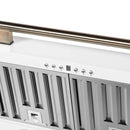 Forno 4-Piece Appliance Package - 30-Inch Espresso Induction Range , Wall Mount Range Hood, 36-Inch French Door Refrigerator, and Dishwasher in White with Antique Brass Handle