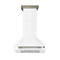 Forno Aria 30-Inch Wall Mount Range Hood in White with Brass Handle (FRHWM5095-30WHT)