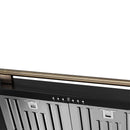 Forno 4-Piece Appliance Package - 36-Inch Electric Range, Wall Mount Range Hood, 36-Inch Refrigerator, and Dishwasher in Black with Antique Brass Handle