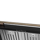 Forno 4-Piece Appliance Package - 36-Inch Gasl Fuel Range, Wall Mount Range Hood, 60-Inch Built-In Convertible Refrigerator, and Dishwasher in Black with Antique Brass Handle