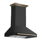Forno 5-Piece Appliance Package - 36-Inch Dual Fuel Range, Wall Mount Range Hood, 60-Inch Refrigerator, Dishwasher, and 30-Inch Microwave Drawer in Black with Antique Brass Handle
