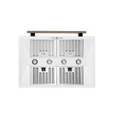 Forno 5-Piece Appliance Package - 36-Inch Electric Range, Wall Mount Range Hood, 36-Inch Refrigerator, Dishwasher, and 30-Inch Microwave Drawer in White with Antique Brass Handle
