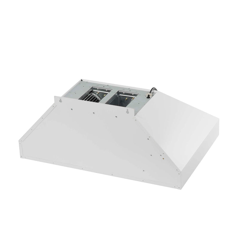 Forno Aria 36-Inch Wall Mount Range Hood in White with Brass Handle (FRHWM5095-36WHT)