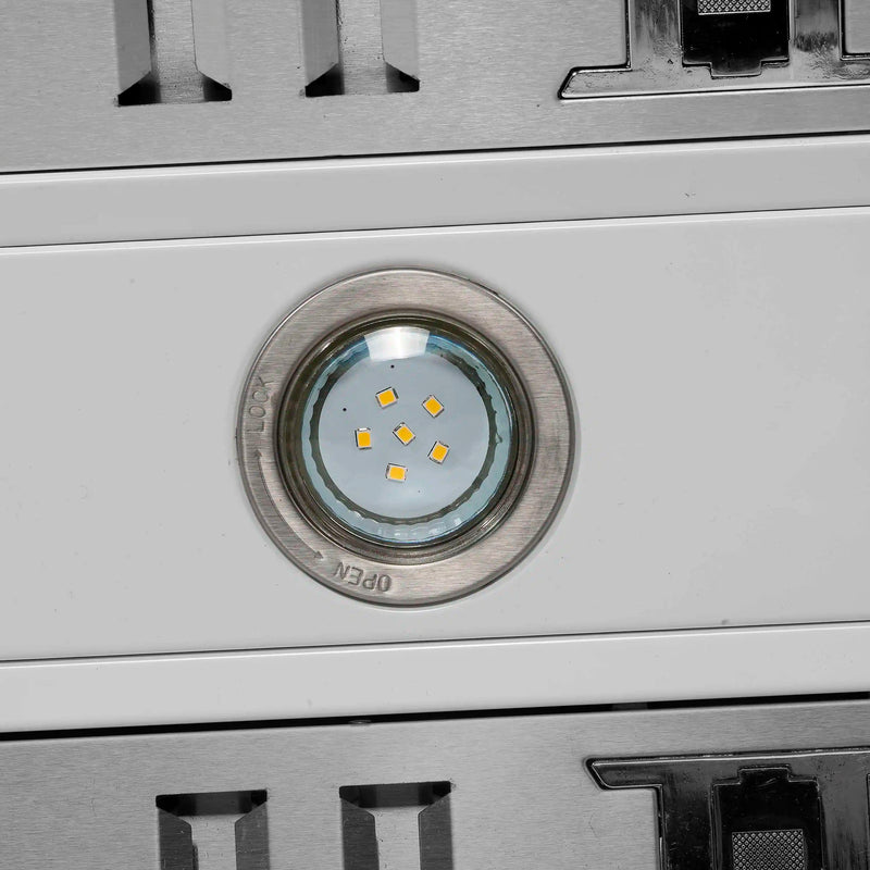 Forno 4-Piece Appliance Package - 36-Inch Gas Range, Wall Mount Range Hood, 60-Inch Built-In Convertible Refrigerator, and Dishwasher in White with Antique Brass Trim