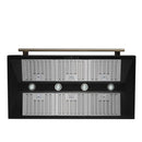 Forno 5-Piece Appliance Package - 48-Inch Gas Range, Wall Mount Range Hood, 36-Inch Refrigerator, Dishwasher, and 30-Inch Microwave Drawer in Black with Antique Brass Handle