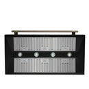 Forno Aria 48-Inch Wall Mount Range Hood in Black with Brass Handle (FRHWM5095-48BLK)