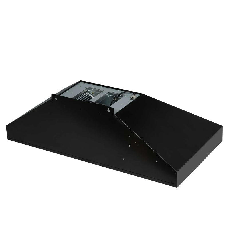 Forno Aria 48-Inch Wall Mount Range Hood in Black with Brass Handle (FRHWM5095-48BLK)