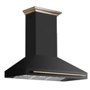 Forno 5-Piece Appliance Package - 48-Inch Dual Fuel Range, Wall Mount Range Hood, 36-Inch Refrigerator, Dishwasher, and 30-Inch Microwave Drawer in Black with Antique Brass Handle