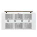 Forno 5-Piece Appliance Package - 48-Inch Dual Fuel Range, Wall Mount Range Hood, 36-Inch Refrigerator, Dishwasher, and 24-Inch Microwave Drawer in White with Antique Brass Handle