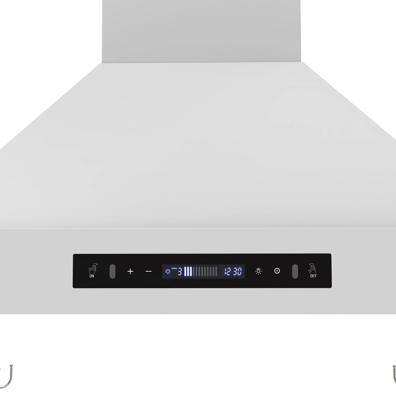 Forno Venezia 30-Inch Wall-Mounted Range Hood in White with Antique Brass Trim (FRHWM5503-30WHT)