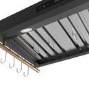 Forno Venezia 36-Inch Wall-Mounted Range Hood in Black with Antique Brass Trim (FRHWM5503-36BLK)