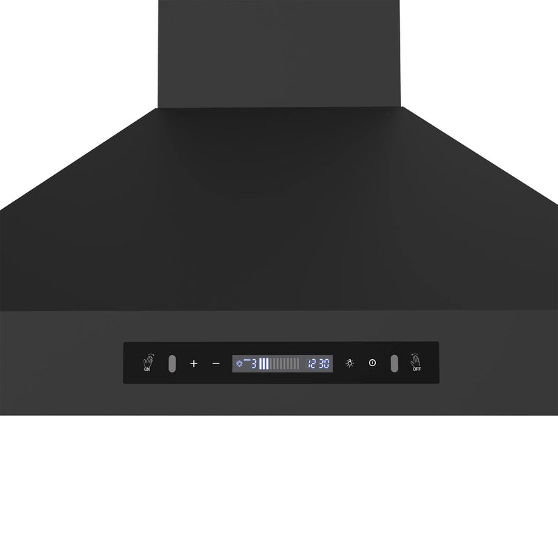 Forno Venezia 36-Inch Wall-Mounted Range Hood in Black with Antique Brass Trim (FRHWM5503-36BLK)