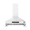 Forno Venezia 36-Inch Wall-Mounted Range Hood in White with Antique Brass Trim (FRHWM5503-36WHT)