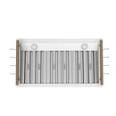 Forno Venezia 36-Inch Wall-Mounted Range Hood in White with Antique Brass Trim (FRHWM5503-36WHT)