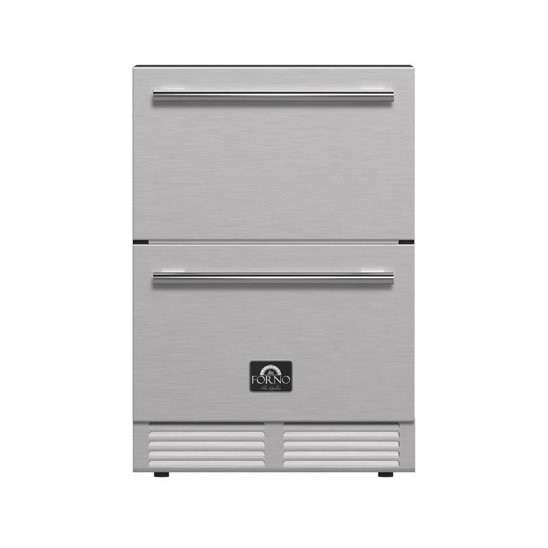 Forno 2-piece Appliance Package - 24-Inch Built-In Indoor/Outdoor Drawer Freezer and 24-Inch Drawer Refrigerator in Stainless Steel