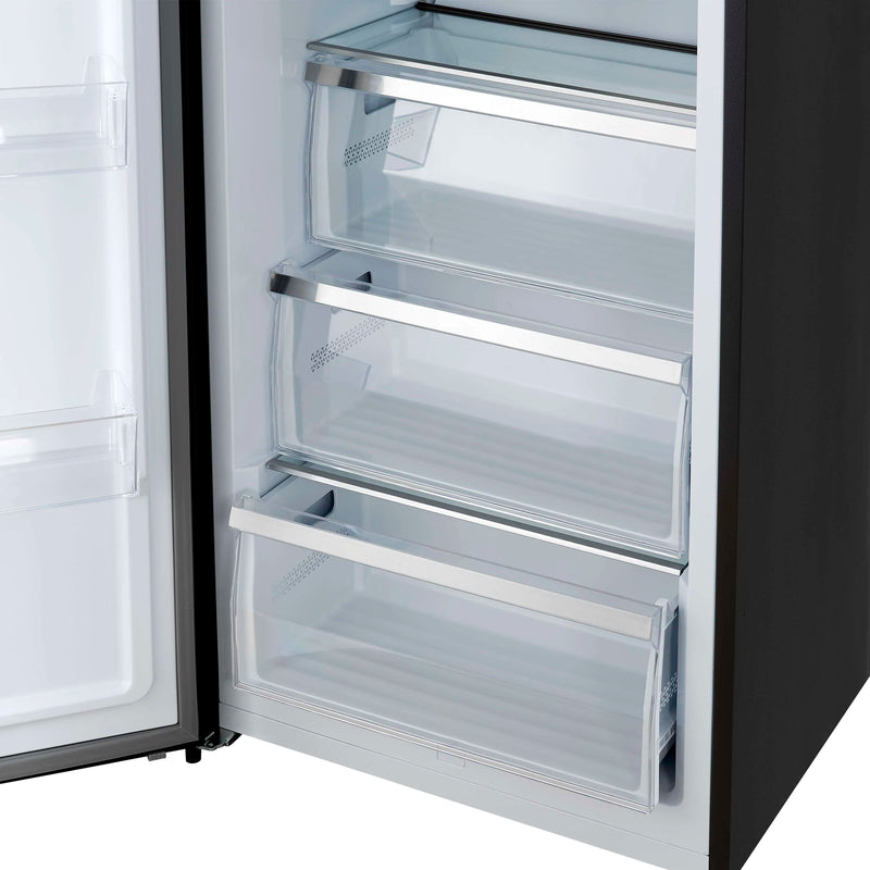 Forno Maderno 60-Inch 27.2 Cu. Ft. Built-In Convertible Refrigerator and Freezer in Black with Modern Trim and Antique Brass Handles (FFFFD1722-60MG-BLK)
