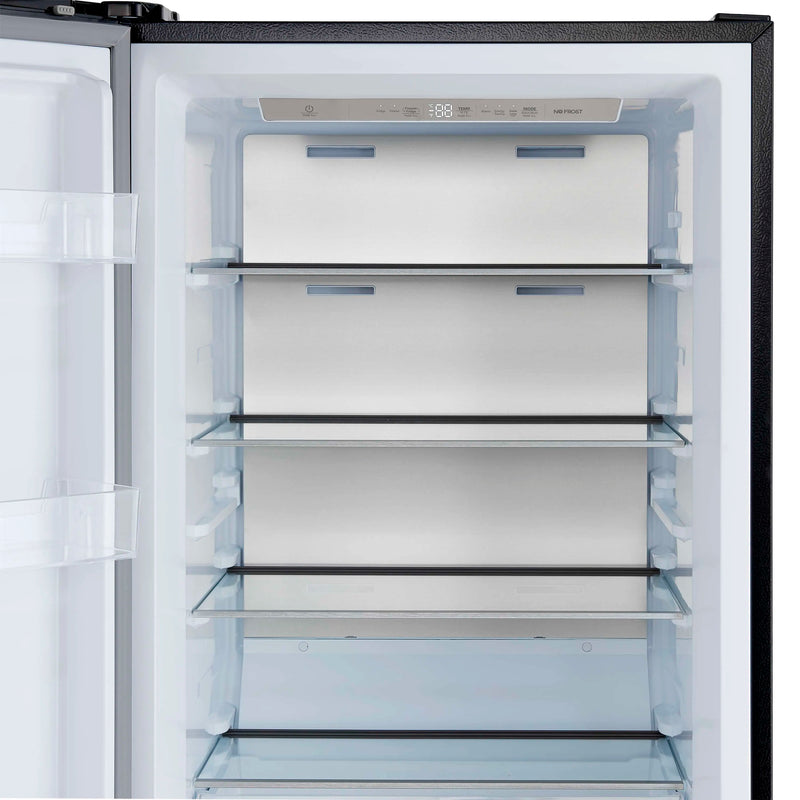 Forno Maderno 60-Inch 27.2 Cu. Ft. Built-In Convertible Refrigerator and Freezer in Black with Modern Trim and Antique Brass Handles (FFFFD1722-60MG-BLK)