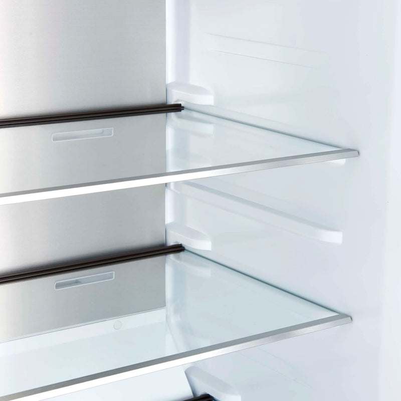 Forno 4-Piece Appliance Package - 36-Inch Gasl Fuel Range, Wall Mount Range Hood, 60-Inch Built-In Convertible Refrigerator, and Dishwasher in Black with Antique Brass Handle