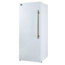 Forno 4-Piece Appliance Package - 48-Inch Antico Dual Fuel Range, 60-Inch Refrigerator, Dishwasher, & 30-Inch Microwave Oven in White with Antique Brass Handle