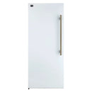 Forno Maderno 28-Inch Built-In 13.6 Cu.Ft. Convertible Refrigerator in White with Antique Brass Handle, Left Swing with Decorative Grille (FFFFD1722-32LMG-WHT)