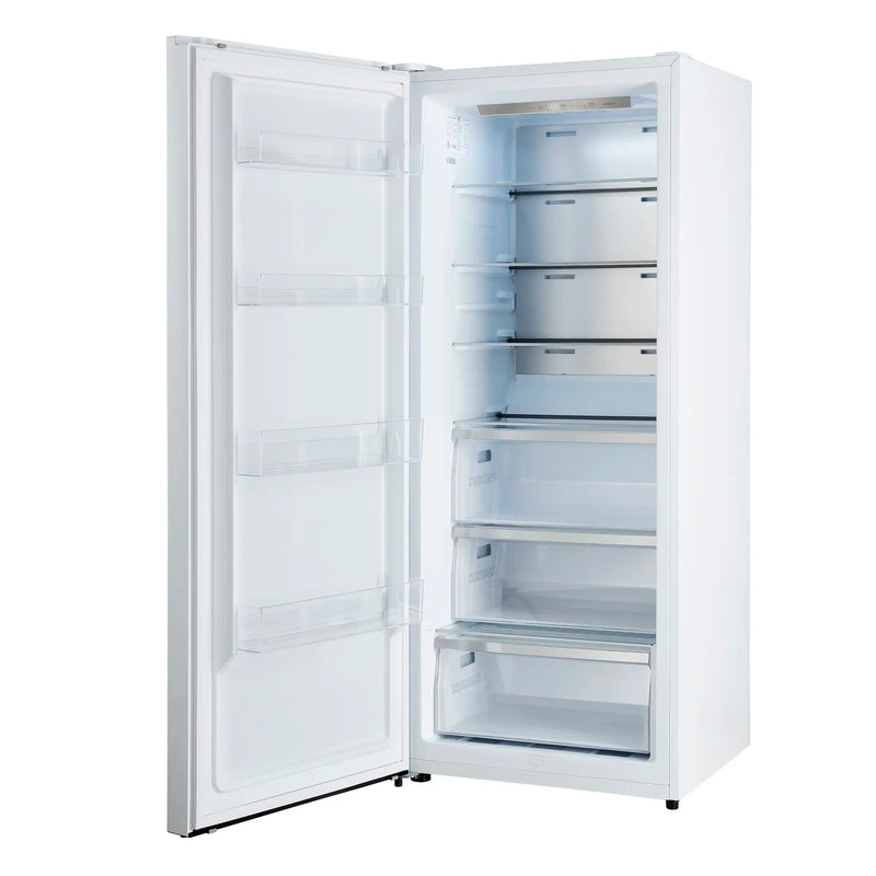Forno Maderno 28-Inch Built-In 13.6 Cu.Ft. Convertible Refrigerator in White with Antique Brass Handle, Left Swing with Decorative Grill (FFFFD1722-32LMG-WHT)