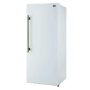 Forno Maderno 28-Inch Built-In 13.6 Cu.Ft. Convertible Refrigerator in White with Antique Brass Handle, Right Swing with Decorative Grille (FFFFD1722-32RSG-WHT)