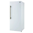 Forno Maderno 60-Inch 27.2 Cu. Ft. Built-In Convertible Refrigerator and Freezer in White with Modern Grille Trim and Antique Brass Handles (FFFFD1722-60SG-WHT)