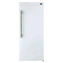 Forno Maderno 60-Inch 27.2 Cu. Ft. Built-In Convertible Refrigerator and Freezer in White with Modern Grille Trim and Antique Brass Handles (FFFFD1722-60SG-WHT)