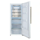 Forno 5-Piece Appliance Package - 48-Inch Galiano Dual Fuel Range, Wall Mount Range Hood, 60-Inch Refrigerator, Dishwasher, & 24-Inch Microwave Drawer in White with Antique Brass Handle