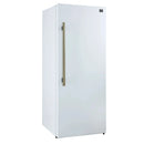 Forno Maderno 60-Inch 27.2 Cu. Ft. Built-In Convertible Refrigerator and Freezer in White with Modern Grille Trim and Antique Brass Handles (FFFFD1722-60SG-WHT)