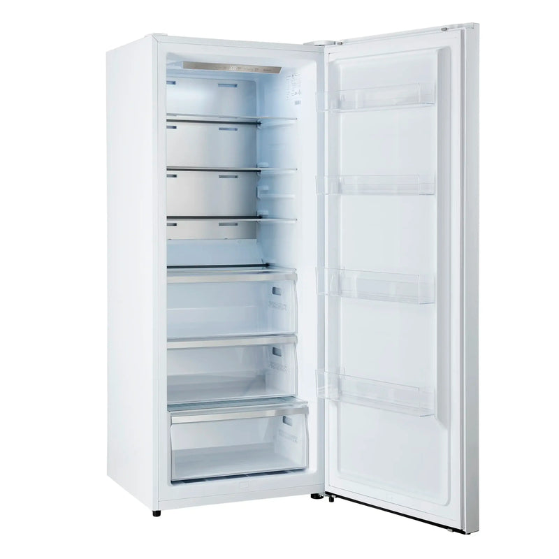 Forno Maderno 28-Inch Built-In 13.6 Cu.Ft. Convertible Refrigerator in White with Antique Brass Handle, Right Swing with Decorative Grill (FFFFD1722-32RSG-WHT)