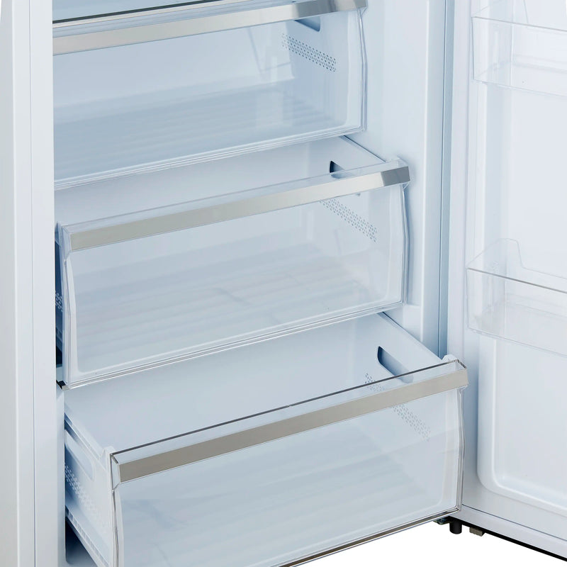 Forno Maderno 28-Inch Built-In 13.6 Cu.Ft. Convertible Refrigerator in White with Antique Brass Handle, Right Swing with Decorative Grill (FFFFD1722-32RSG-WHT)