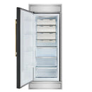 Forno Maderno 28-Inch Built-In Convertible Refrigerator in Black with Antique Brass, 13.6 cu.ft, Left Swing, Decorative Grill (FFFFD1722-32LMG-BLK)
