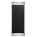 Forno Maderno 28-Inch Built-In Convertible Refrigerator in Black with Antique Brass, 13.6 cu.ft, Left Swing, Decorative Grill (FFFFD1722-32LMG-BLK)