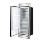 Forno Maderno 28-Inch Built-In Convertible Refrigerator in Black with Antique Brass, 13.6 cu.ft, Left Swing, Decorative Grill (FFFFD1722-32LMG-BLK)