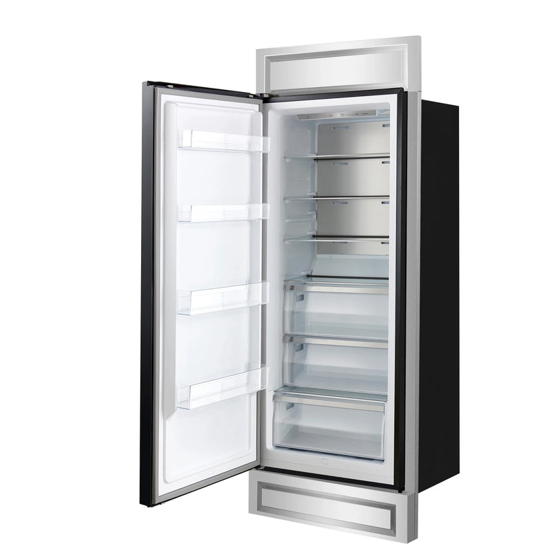 Forno Maderno 28-Inch Built-In Convertible Refrigerator in Black with Antique Brass, 13.6 cu.ft, Left Swing, Decorative Grill (FFFFD1722-32LMG-BLK)