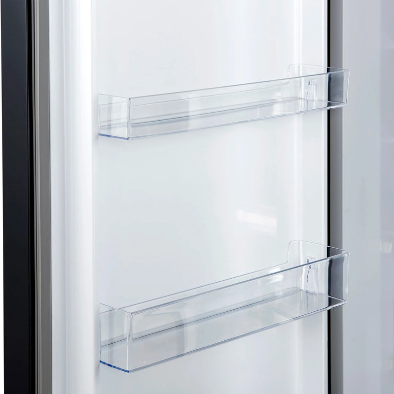 Forno Maderno 28 Inch Built-In Convertible Refrigerator in Black with Decorative Trim Grill, Antique Brass Handles, 13.6 cu.ft., Left Swing (FFFFD1722-32LSG-BLK)