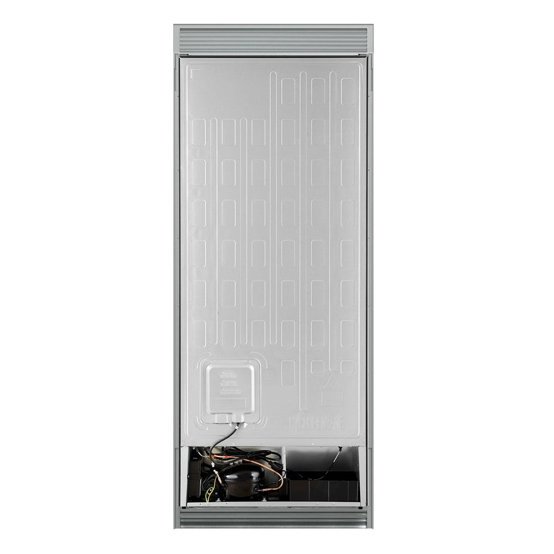 Forno Maderno 28 Inch Built-In Convertible Refrigerator in Black with Decorative Trim Grill, Antique Brass Handles, 13.6 cu.ft., Left Swing (FFFFD1722-32LSG-BLK)