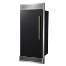Forno Maderno 28 Inch Built-In Convertible Refrigerator in Black with Decorative Trim Grill, Antique Brass Handles, 13.6 cu.ft., Left Swing (FFFFD1722-32LSG-BLK)