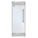 Forno Maderno 28-Inch Built-In 13.6 Cu.Ft. Convertible Refrigerator in White with Antique Brass Handle, Left Swing with Decorative Grille (FFFFD1722-32LSG-WHT)