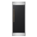 Forno Maderno 28-Inch Built-In Convertible Refrigerator Black with Decorative Grill, Antique Brass Handles, 13.6 cu.ft., Right Swing (FFFFD1722-32RMG-BLK)