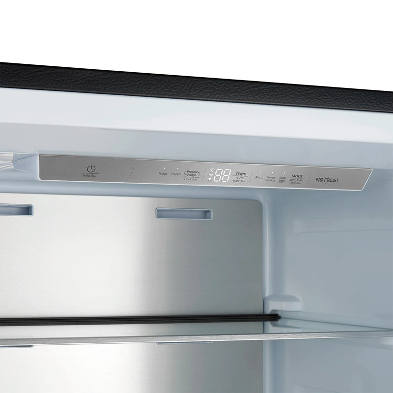 Forno Maderno 28-Inch Built-In Convertible Refrigerator Black with Decorative Grill, Antique Brass Handles, 13.6 cu.ft., Right Swing (FFFFD1722-32RMG-BLK)