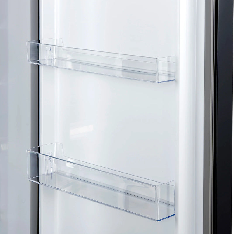 Forno Maderno 28-Inch Built-In Convertible Refrigerator Black with Decorative Grill, Antique Brass Handles, 13.6 cu.ft., Right Swing (FFFFD1722-32RSG-BLK)