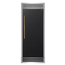Forno Maderno 28-Inch Built-In Convertible Refrigerator Black with Decorative Grill, Antique Brass Handles, 13.6 cu.ft., Right Swing (FFFFD1722-32RSG-BLK)